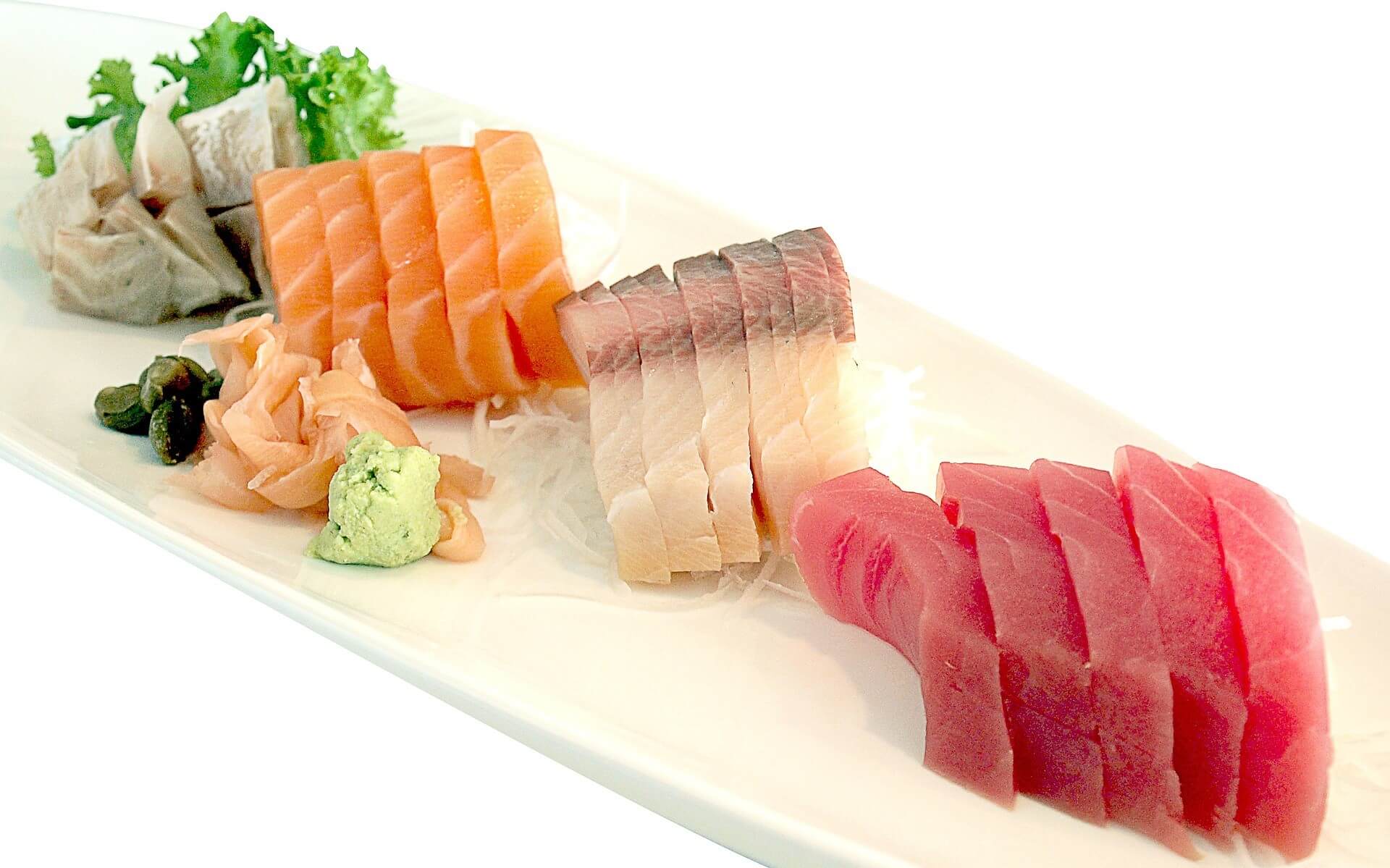 Different kinds fish for sashimi