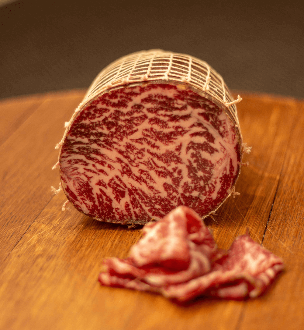 Check out the beautiful marbling in this Wagyu Bresaola.