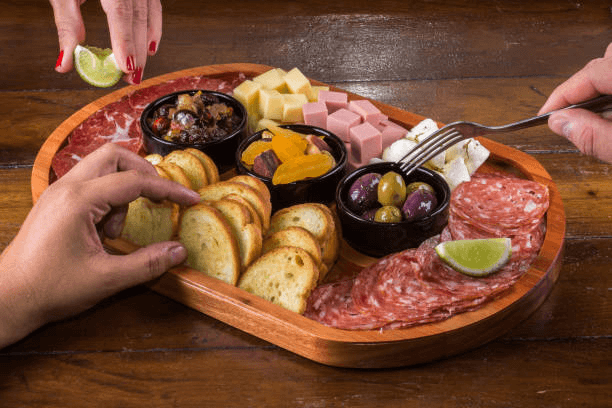 Salami is often present in charcuterie boards