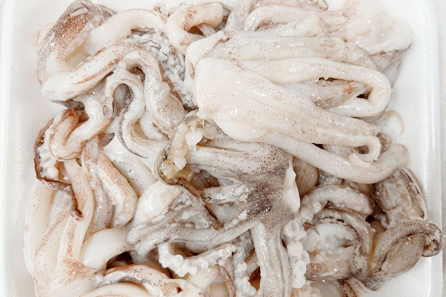 Some dishes call for raw, easy-to-cook squid tentacles.