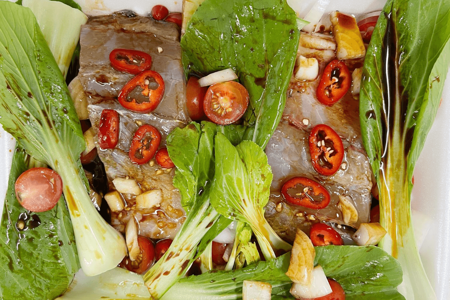 Asian-marinated barramundi fillets