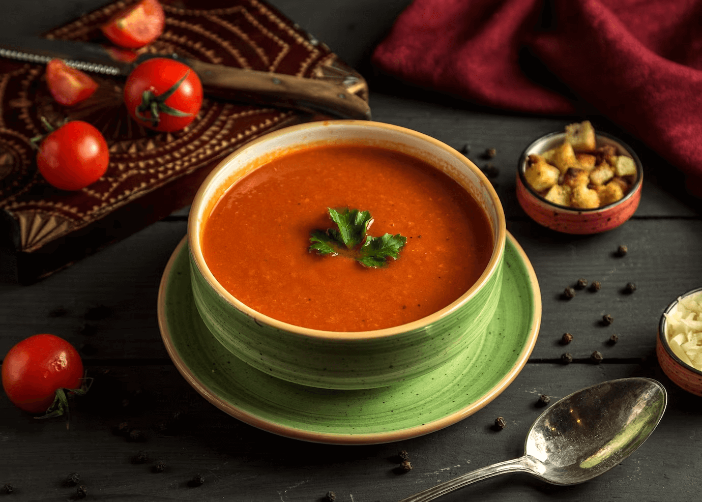 A classic comfort food, tomato soup