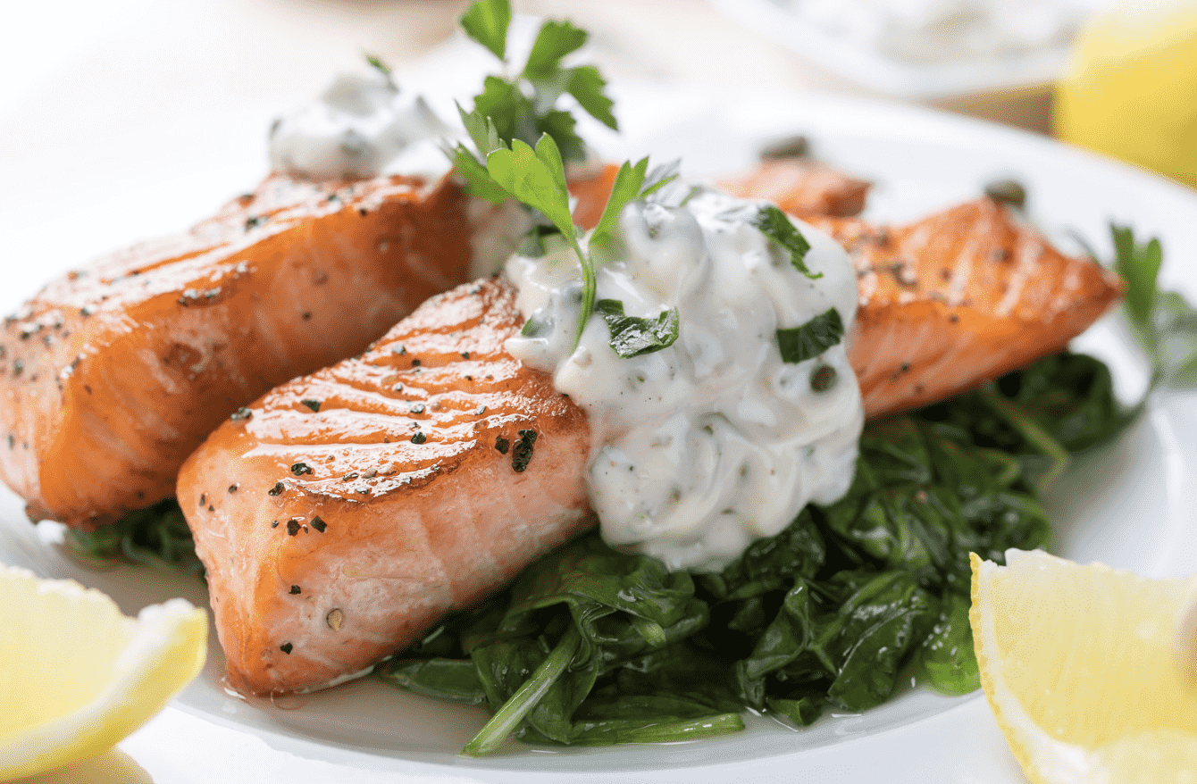 Salmon Fillets with Scotch Whiskey Cream Sauce - Manettas Seafood Market